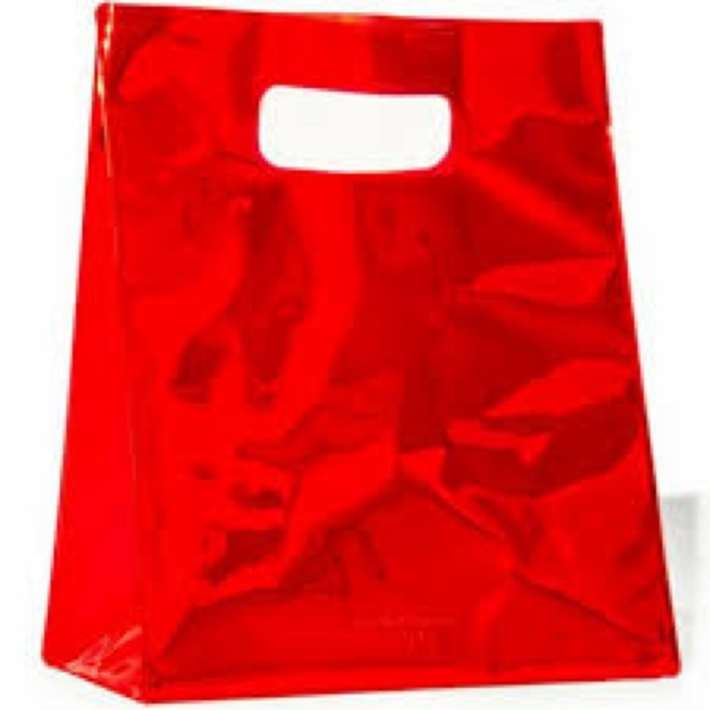 🔥HOST PICK🔥❤️BATH & BODY WORKS ❤️RED IRIDESCENT METALLIC 
GIFT BAG ❤️ TOTE